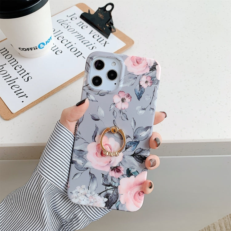 For iPhone 11 Shockproof IMD TPU Protective Case with Ring Holder