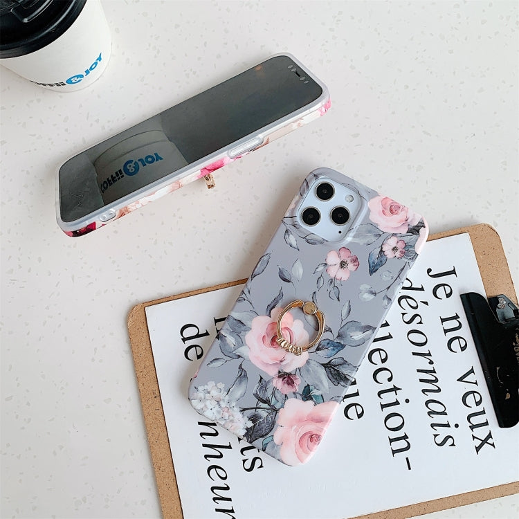 For iPhone 11 Shockproof IMD TPU Protective Case with Ring Holder