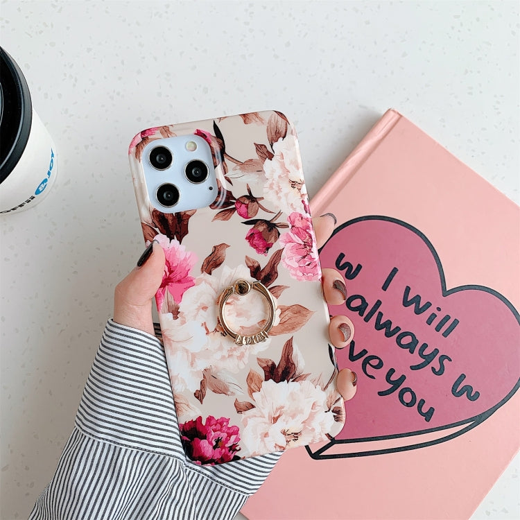 For iPhone 11 Pro Shockproof IMD TPU Protective Case with Ring Holder