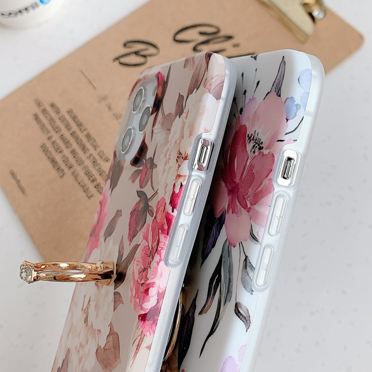 For iPhone 11 Pro Max Shockproof IMD TPU Protective Case with Ring Holder