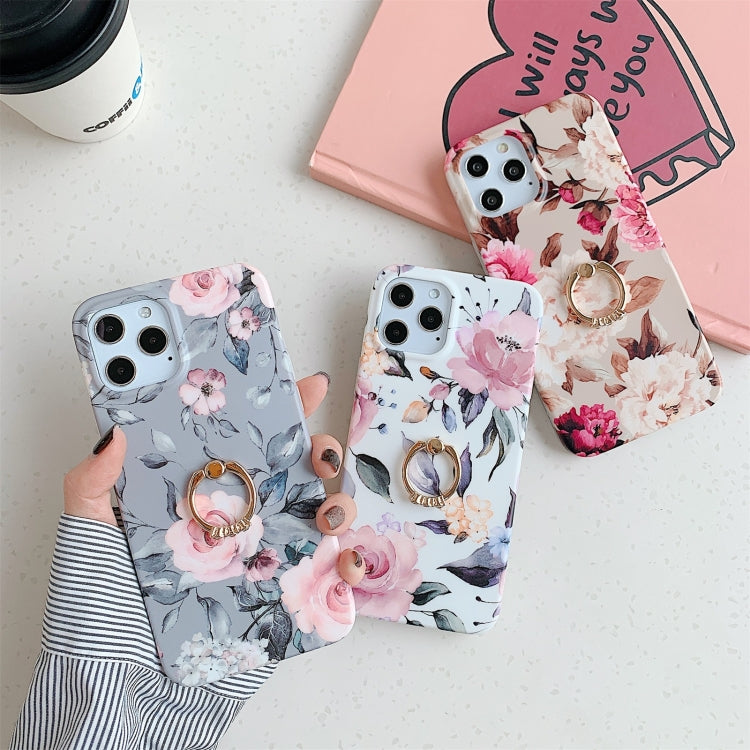 For iPhone 12 mini Shockproof IMD TPU Protective Case with Ring Holder