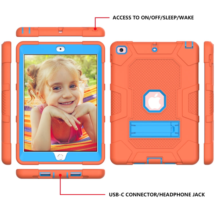 Contrast Color Robot Shockproof Silicone + PC Protective Case with Holder For iPad 9.7 (2018 / 2017)