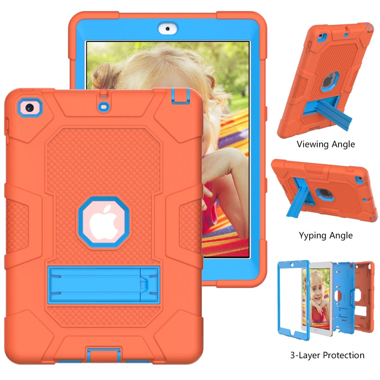 Contrast Color Robot Shockproof Silicone + PC Protective Case with Holder For iPad 9.7 (2018 / 2017)