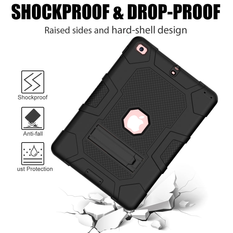 Contrast Color Robot Shockproof Silicone + PC Protective Case with Holder For iPad 9.7 (2018 / 2017)