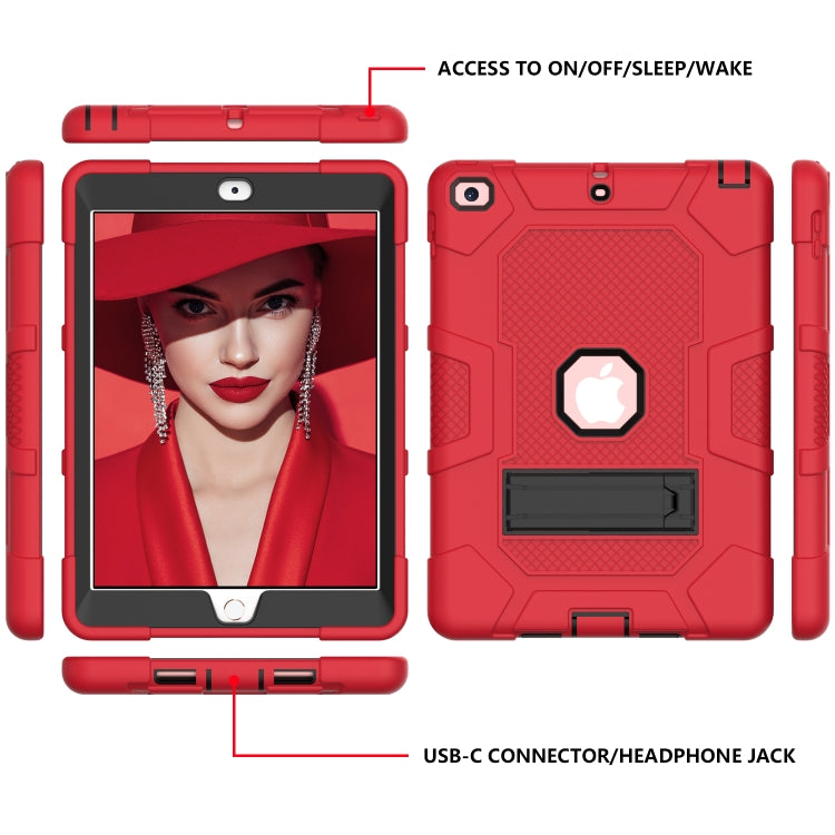 Contrast Color Robot Shockproof Silicone + PC Protective Case with Holder For iPad 9.7 (2018 / 2017)