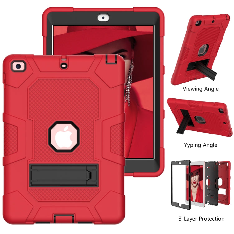 Contrast Color Robot Shockproof Silicone + PC Protective Case with Holder For iPad 9.7 (2018 / 2017)
