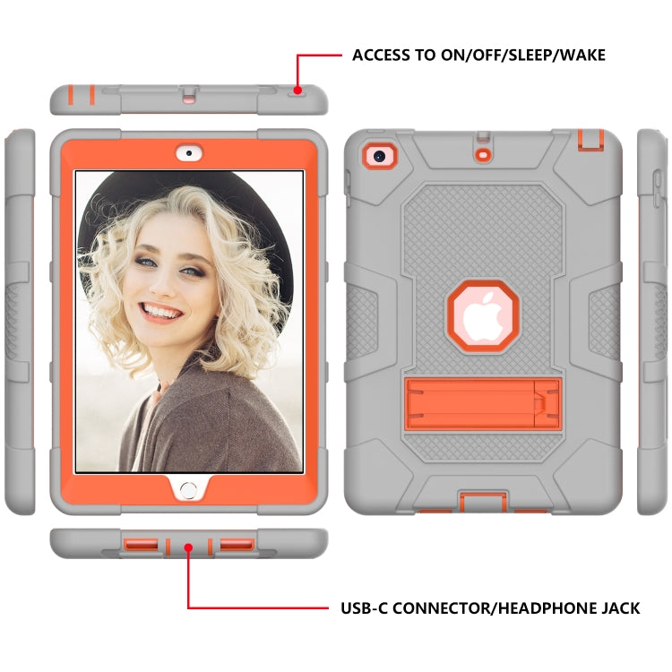 Contrast Color Robot Shockproof Silicone + PC Protective Case with Holder For iPad 9.7 (2018 / 2017)