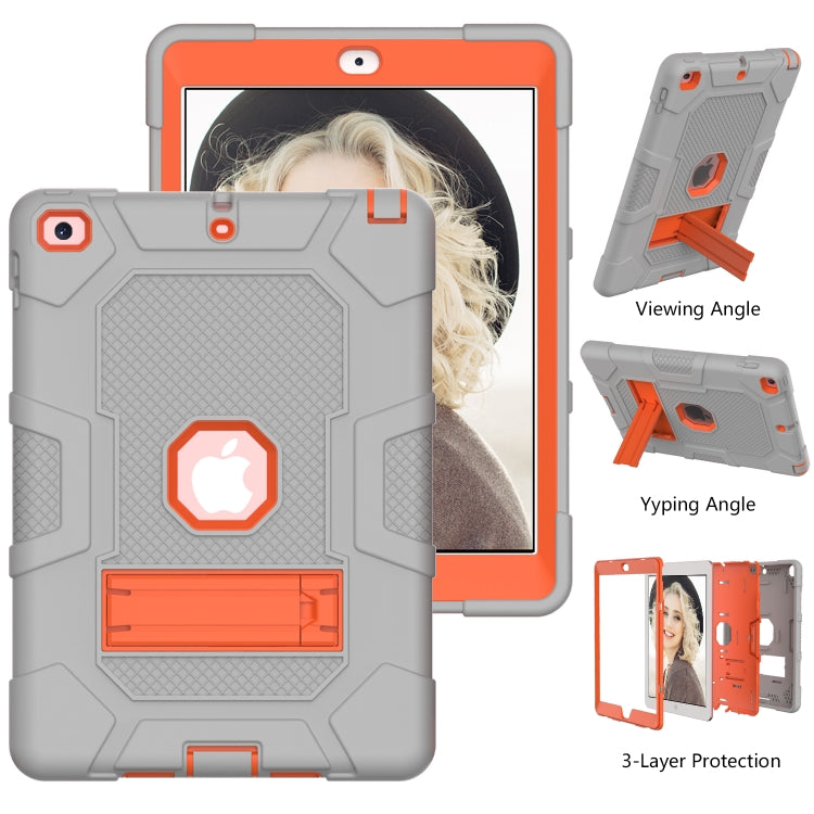 Contrast Color Robot Shockproof Silicone + PC Protective Case with Holder For iPad 9.7 (2018 / 2017)