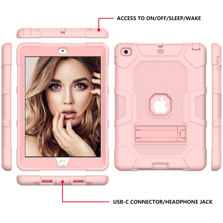 Contrast Color Robot Shockproof Silicone + PC Protective Case with Holder For iPad 9.7 (2018 / 2017)