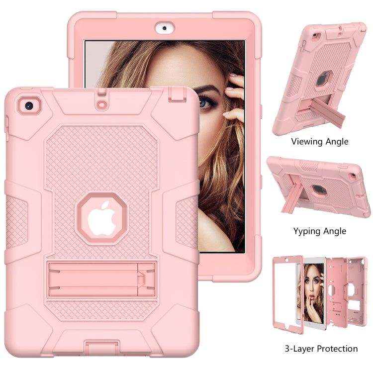Contrast Color Robot Shockproof Silicone + PC Protective Case with Holder For iPad 9.7 (2018 / 2017)