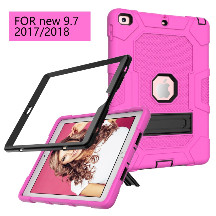 Contrast Color Robot Shockproof Silicone + PC Protective Case with Holder For iPad 9.7 (2018 / 2017)
