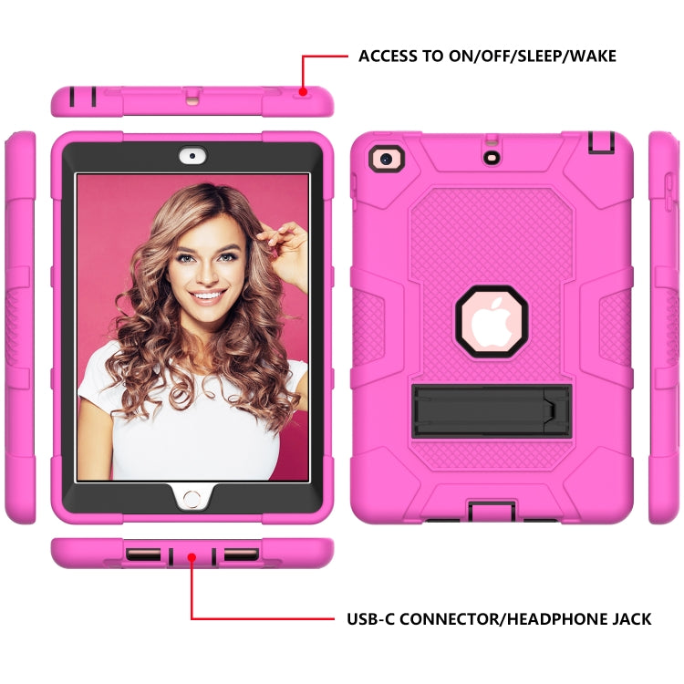 Contrast Color Robot Shockproof Silicone + PC Protective Case with Holder For iPad 9.7 (2018 / 2017)