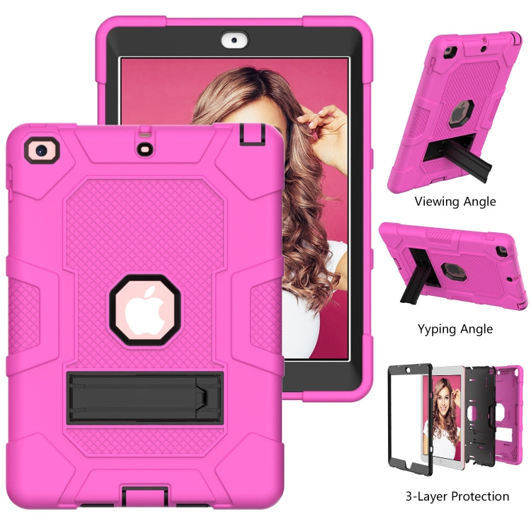 Contrast Color Robot Shockproof Silicone + PC Protective Case with Holder For iPad 9.7 (2018 / 2017)