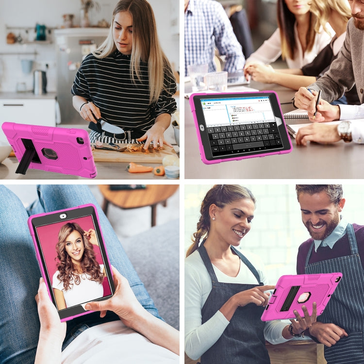 Contrast Color Robot Shockproof Silicone + PC Protective Case with Holder For iPad 9.7 (2018 / 2017)