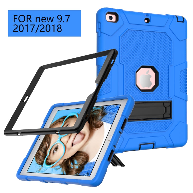 Contrast Color Robot Shockproof Silicone + PC Protective Case with Holder For iPad 9.7 (2018 / 2017)