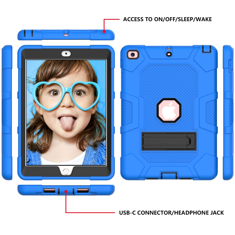 Contrast Color Robot Shockproof Silicone + PC Protective Case with Holder For iPad 9.7 (2018 / 2017)