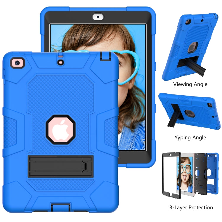 Contrast Color Robot Shockproof Silicone + PC Protective Case with Holder For iPad 9.7 (2018 / 2017)
