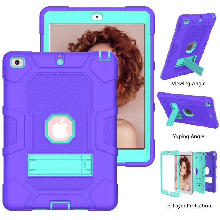 Contrast Color Robot Shockproof Silicone + PC Protective Case with Holder For iPad 9.7 (2018 / 2017)