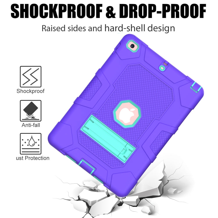Contrast Color Robot Shockproof Silicone + PC Protective Case with Holder For iPad 9.7 (2018 / 2017)