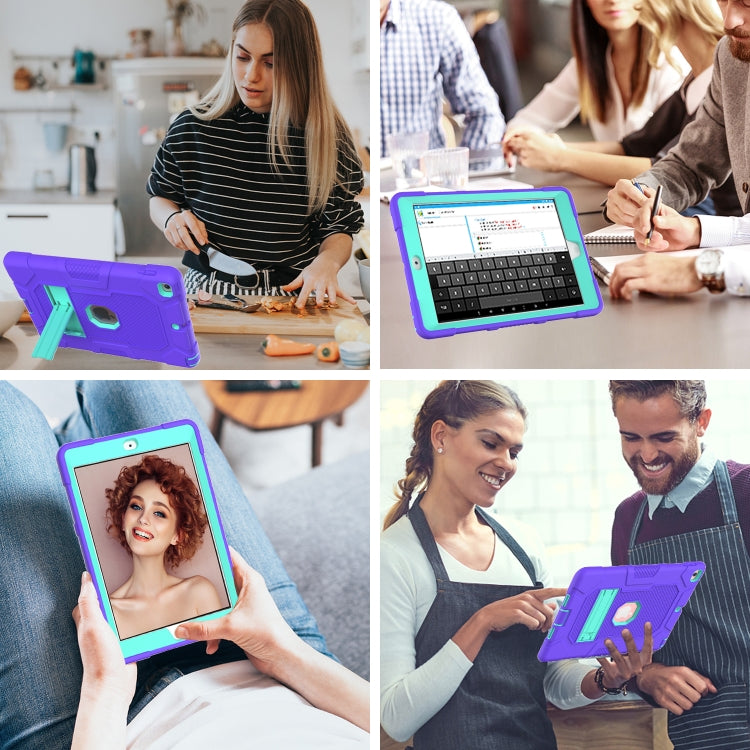 Contrast Color Robot Shockproof Silicone + PC Protective Case with Holder For iPad 9.7 (2018 / 2017)