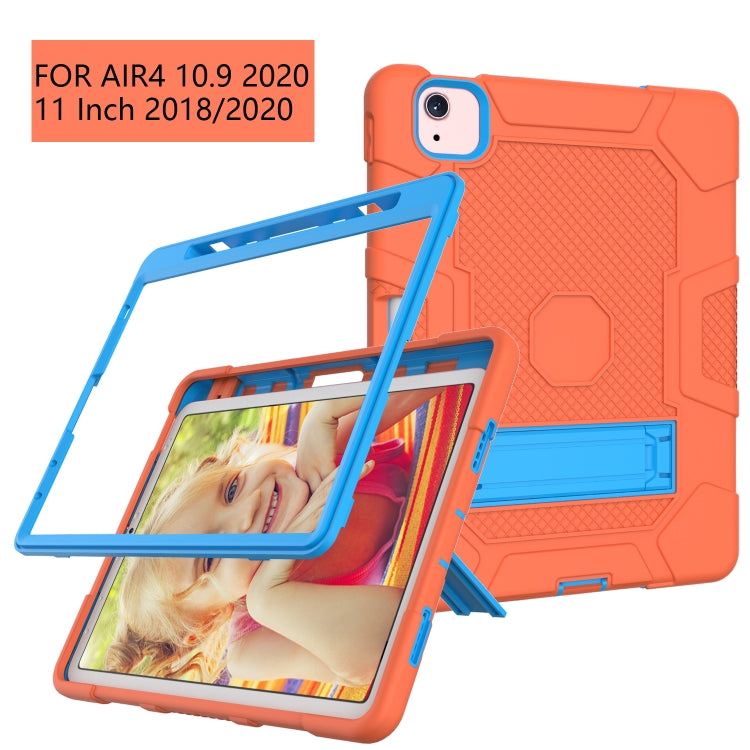 Contrast Color Robot Shockproof Silicone + PC Protective Case with Holder For iPad Air 2022 / 2020 10.9 inch