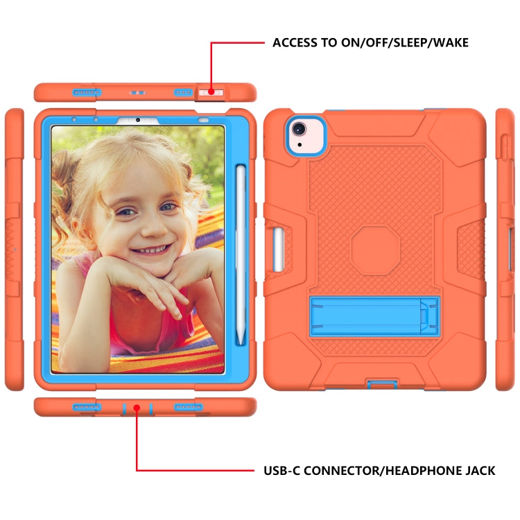 Contrast Color Robot Shockproof Silicone + PC Protective Case with Holder For iPad Air 2022 / 2020 10.9 inch