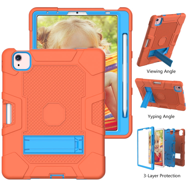 Contrast Color Robot Shockproof Silicone + PC Protective Case with Holder For iPad Air 2022 / 2020 10.9 inch