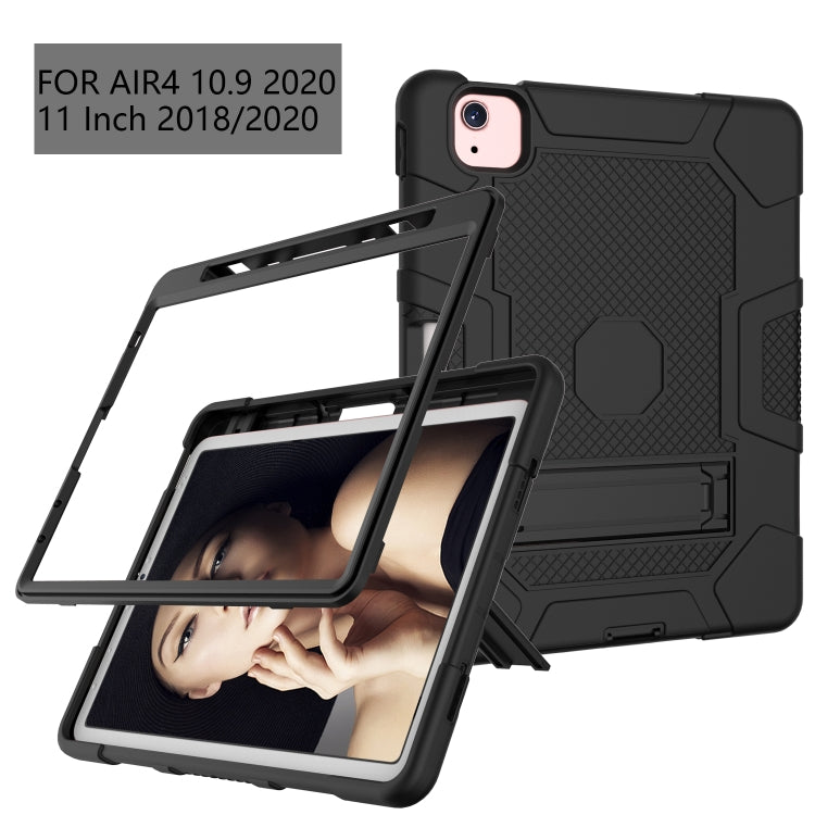 Contrast Color Robot Shockproof Silicone + PC Protective Case with Holder For iPad Air 2022 / 2020 10.9 inch