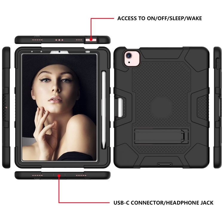 Contrast Color Robot Shockproof Silicone + PC Protective Case with Holder For iPad Air 2022 / 2020 10.9 inch