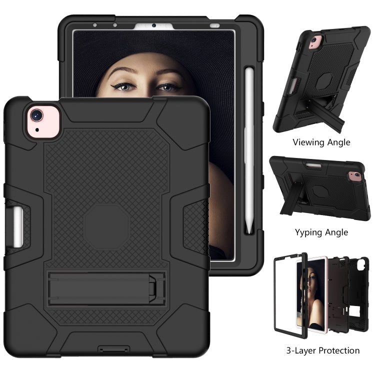 Contrast Color Robot Shockproof Silicone + PC Protective Case with Holder For iPad Air 2022 / 2020 10.9 inch