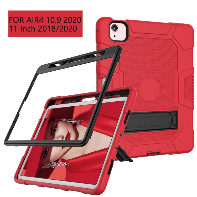 Contrast Color Robot Shockproof Silicone + PC Protective Case with Holder For iPad Air 2022 / 2020 10.9 inch