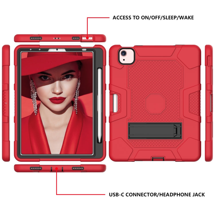 Contrast Color Robot Shockproof Silicone + PC Protective Case with Holder For iPad Air 2022 / 2020 10.9 inch