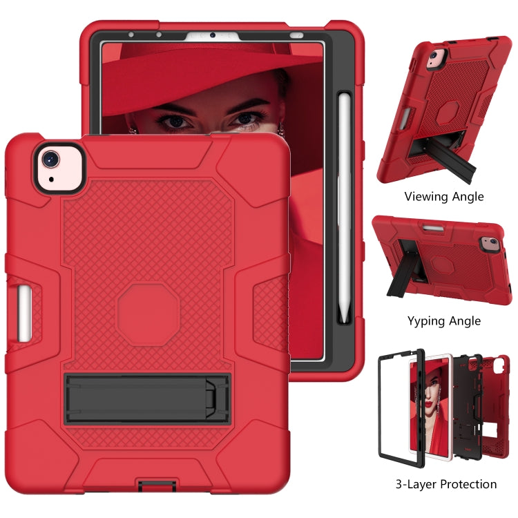Contrast Color Robot Shockproof Silicone + PC Protective Case with Holder For iPad Air 2022 / 2020 10.9 inch