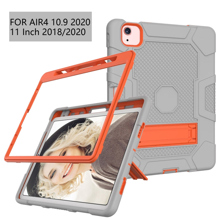 Contrast Color Robot Shockproof Silicone + PC Protective Case with Holder For iPad Air 2022 / 2020 10.9 inch