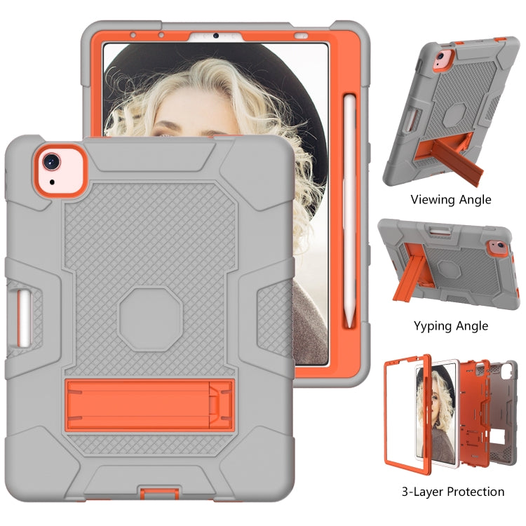 Contrast Color Robot Shockproof Silicone + PC Protective Case with Holder For iPad Air 2022 / 2020 10.9 inch