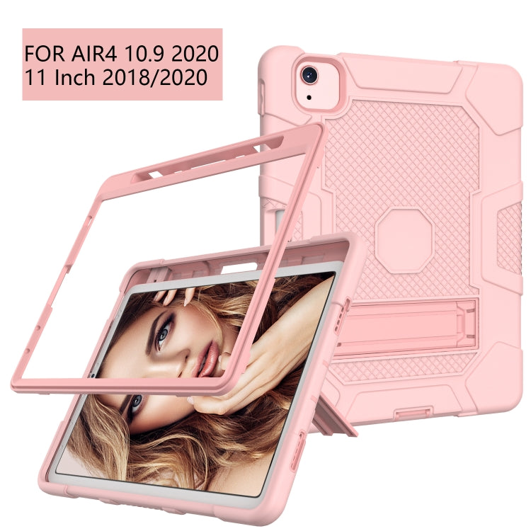 Contrast Color Robot Shockproof Silicone + PC Protective Case with Holder For iPad Air 2022 / 2020 10.9 inch