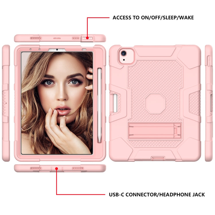 Contrast Color Robot Shockproof Silicone + PC Protective Case with Holder For iPad Air 2022 / 2020 10.9 inch
