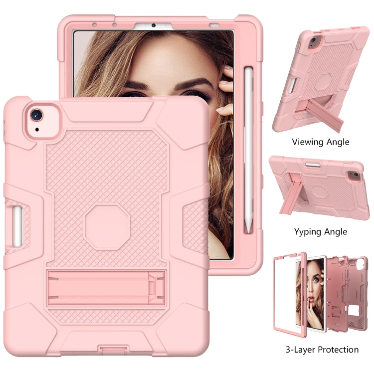 Contrast Color Robot Shockproof Silicone + PC Protective Case with Holder For iPad Air 2022 / 2020 10.9 inch