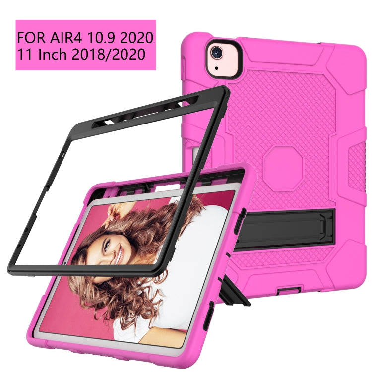 Contrast Color Robot Shockproof Silicone + PC Protective Case with Holder For iPad Air 2022 / 2020 10.9 inch