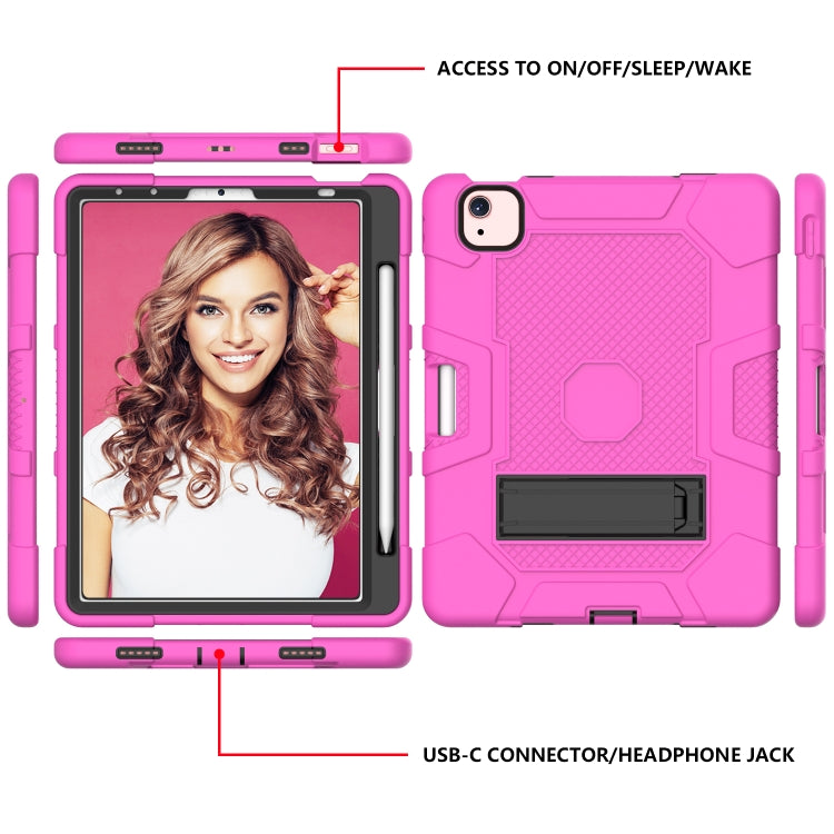 Contrast Color Robot Shockproof Silicone + PC Protective Case with Holder For iPad Air 2022 / 2020 10.9 inch
