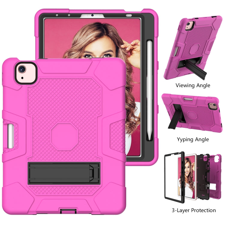 Contrast Color Robot Shockproof Silicone + PC Protective Case with Holder For iPad Air 2022 / 2020 10.9 inch