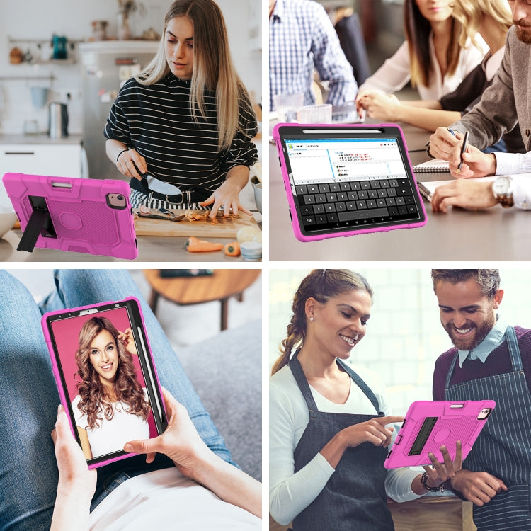 Contrast Color Robot Shockproof Silicone + PC Protective Case with Holder For iPad Air 2022 / 2020 10.9 inch