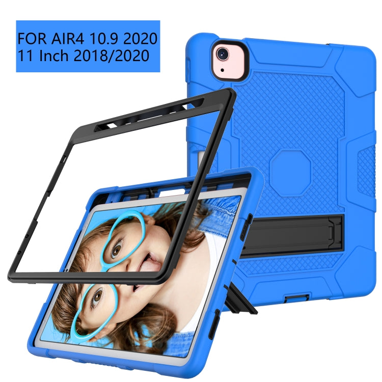 Contrast Color Robot Shockproof Silicone + PC Protective Case with Holder For iPad Air 2022 / 2020 10.9 inch
