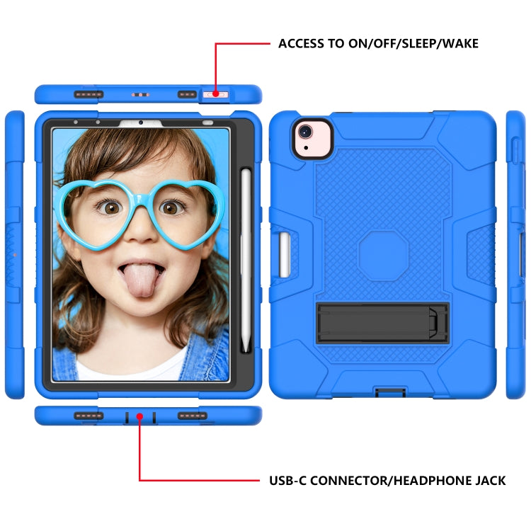 Contrast Color Robot Shockproof Silicone + PC Protective Case with Holder For iPad Air 2022 / 2020 10.9 inch