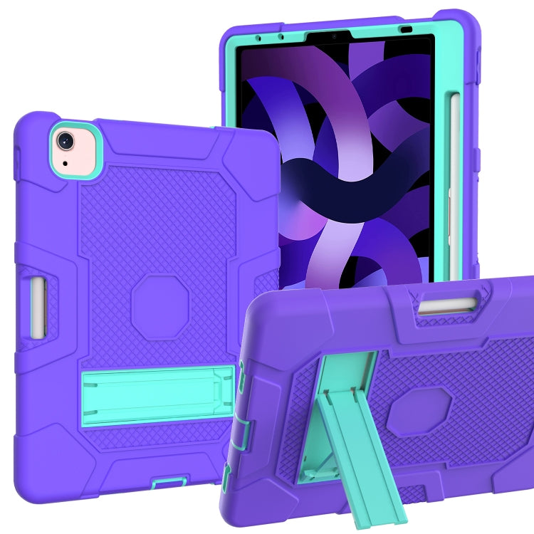 Contrast Color Robot Shockproof Silicone + PC Protective Case with Holder For iPad Air 2022 / 2020 10.9 inch