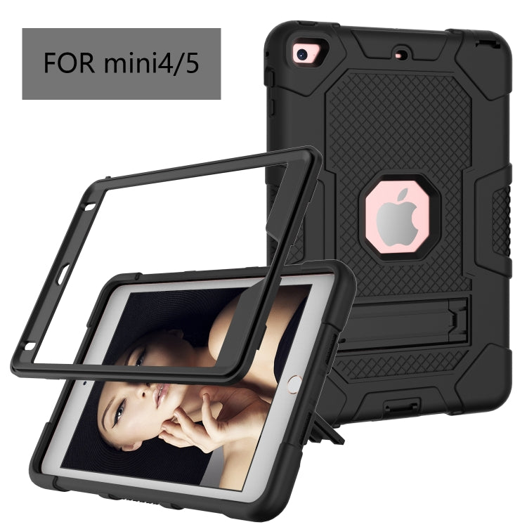 Contrast Color Robot Shockproof Silicone + PC Protective Case with Holder For iPad mini 5 / 4