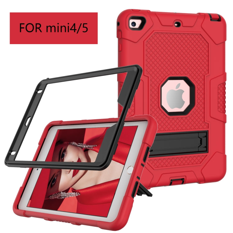 Contrast Color Robot Shockproof Silicone + PC Protective Case with Holder For iPad mini 5 / 4