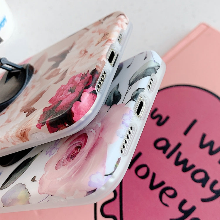 For iPhone 11 Shockproof IMD TPU Protective Case with Folding Holder