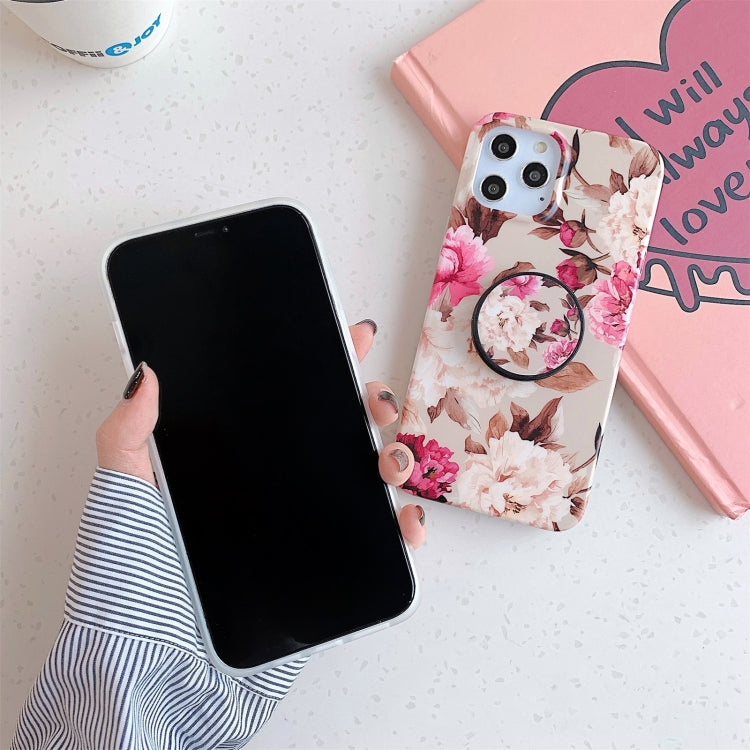 For iPhone 11 Pro Shockproof IMD TPU Protective Case with Folding Holder