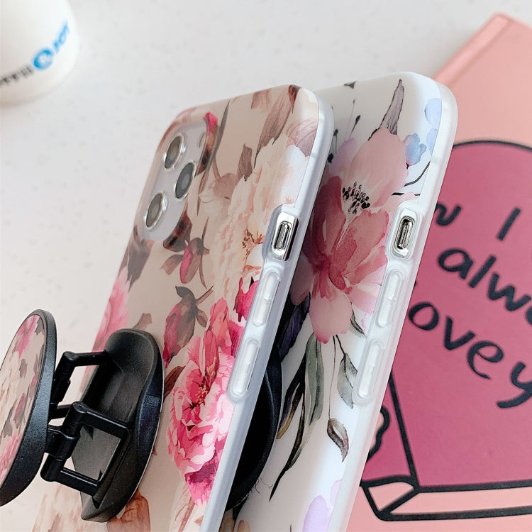 For iPhone 11 Pro Max Shockproof IMD TPU Protective Case with Folding Holder